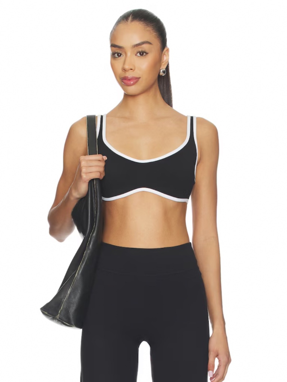 Form Curved Hem Sports Bra in Black